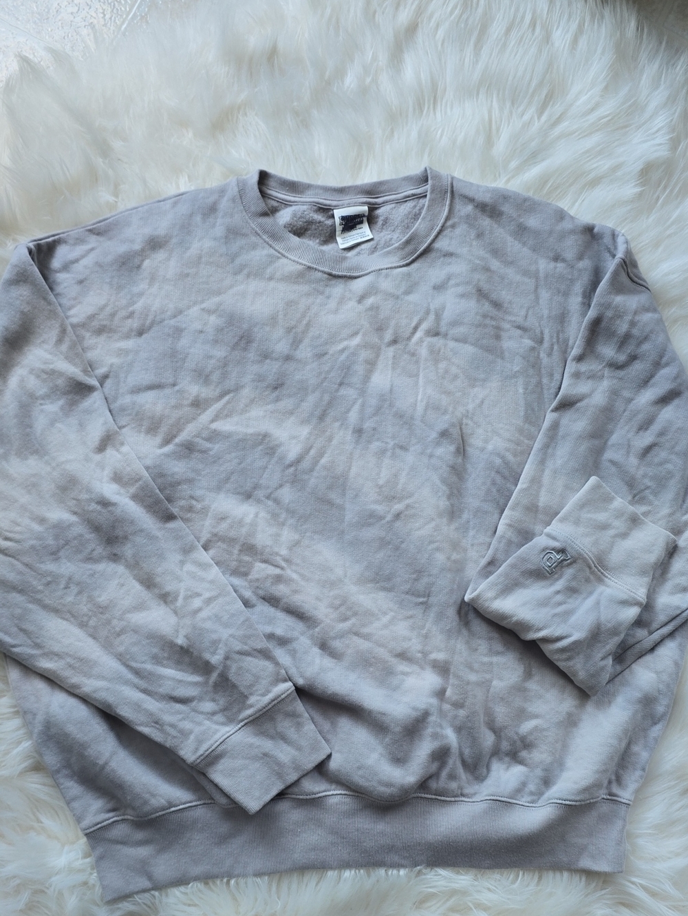 PINK Victoria's Secret  Crewneck - Light Gray/White SIZE S
